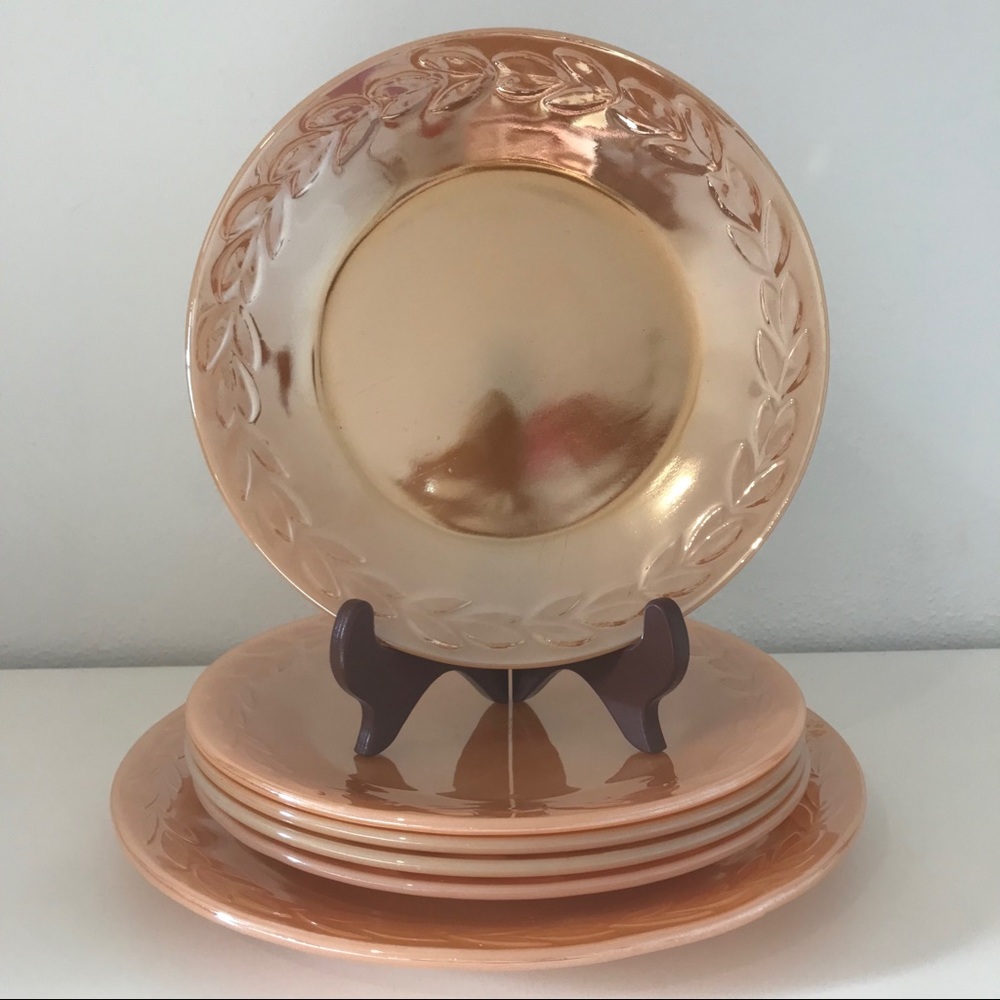 Fire-King Peach Lustre Plates